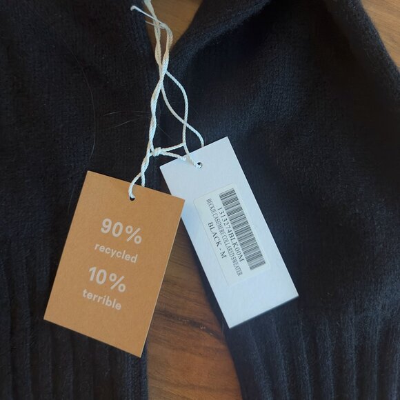 NWT reformation beckie cashmere collared sweater in black - Picture 4 of 4